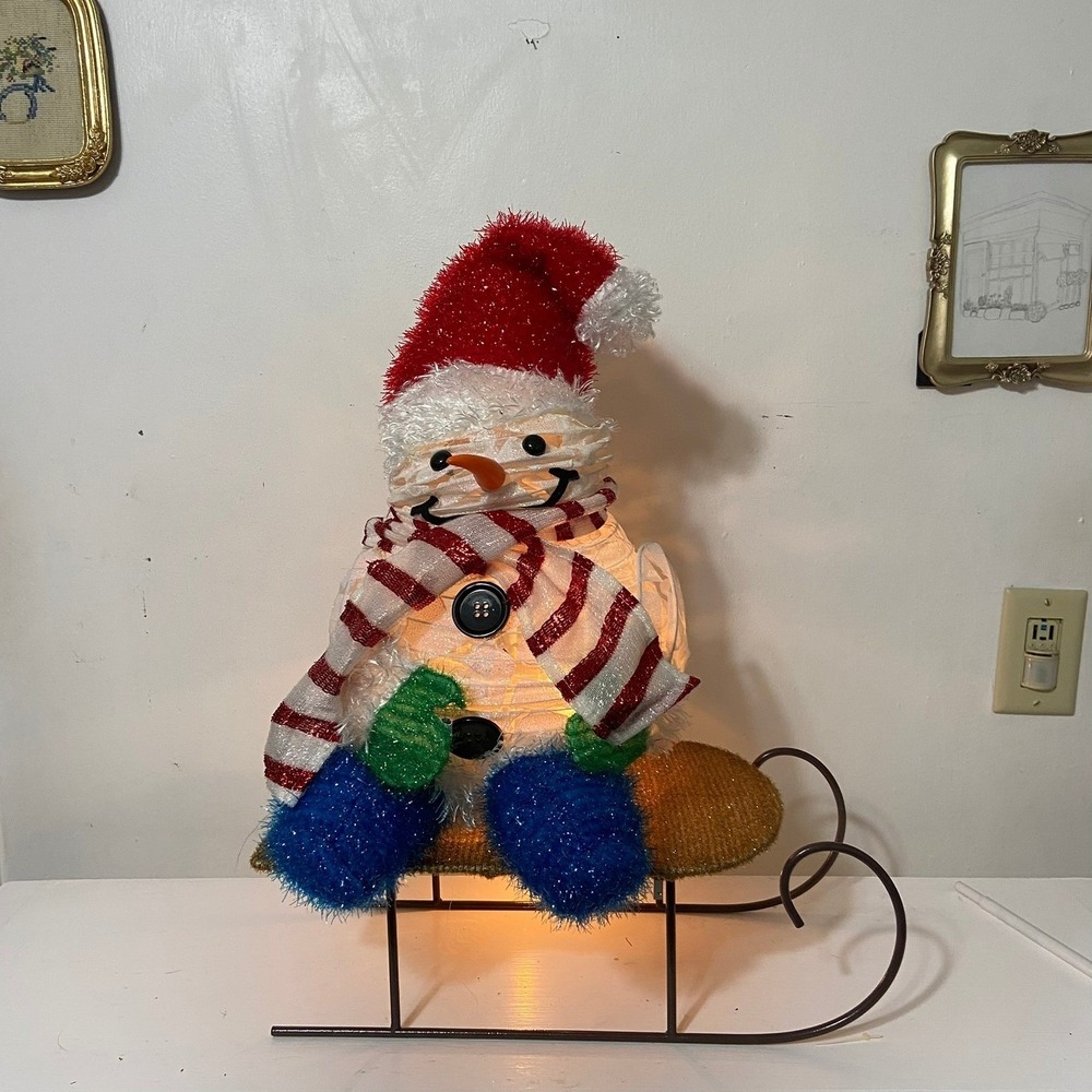 White Wonder Lane 2 Lit Pop Up Snowmen Set Snowman Lawn Decor Collapsible